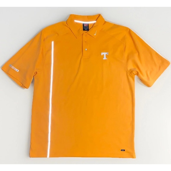 Nike Dri Fit Tennessee Vols Polo Pearl Button Large Reflective Strip Rocky Top - Picture 1 of 13